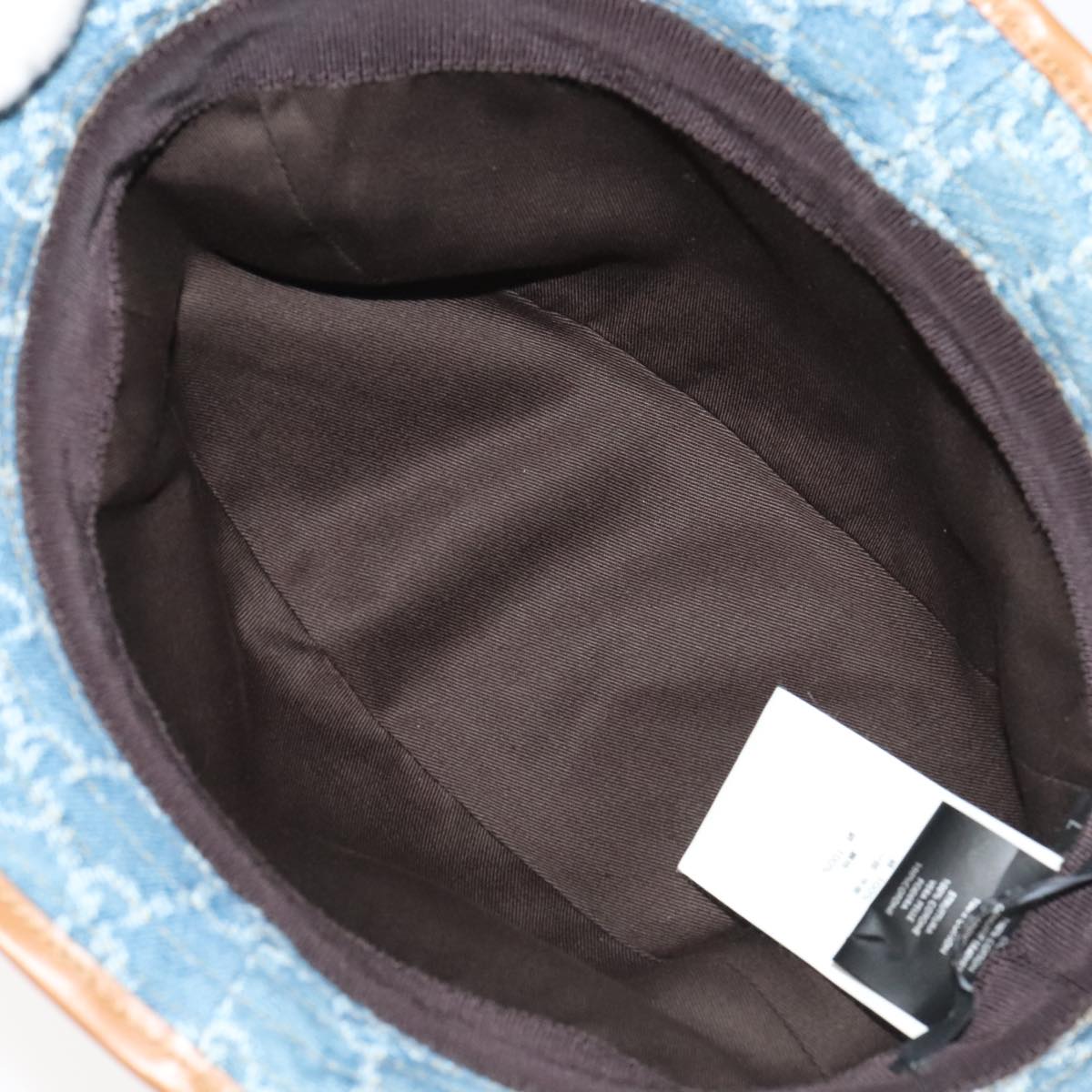 GUCCI GG Canvas Hat Denim L Blue Auth yk16007V