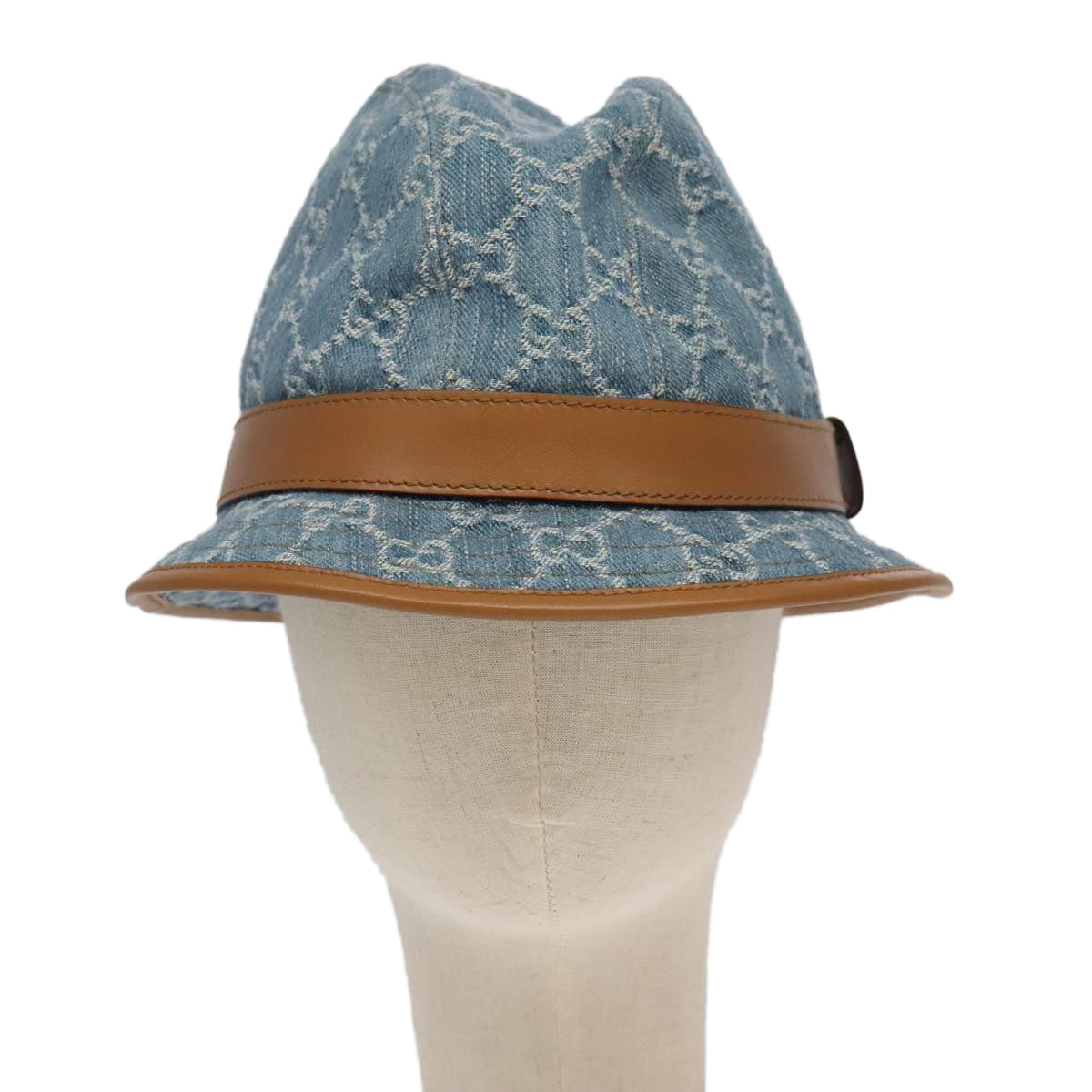 GUCCI GG Canvas Hat Denim L Blue Auth yk16007V