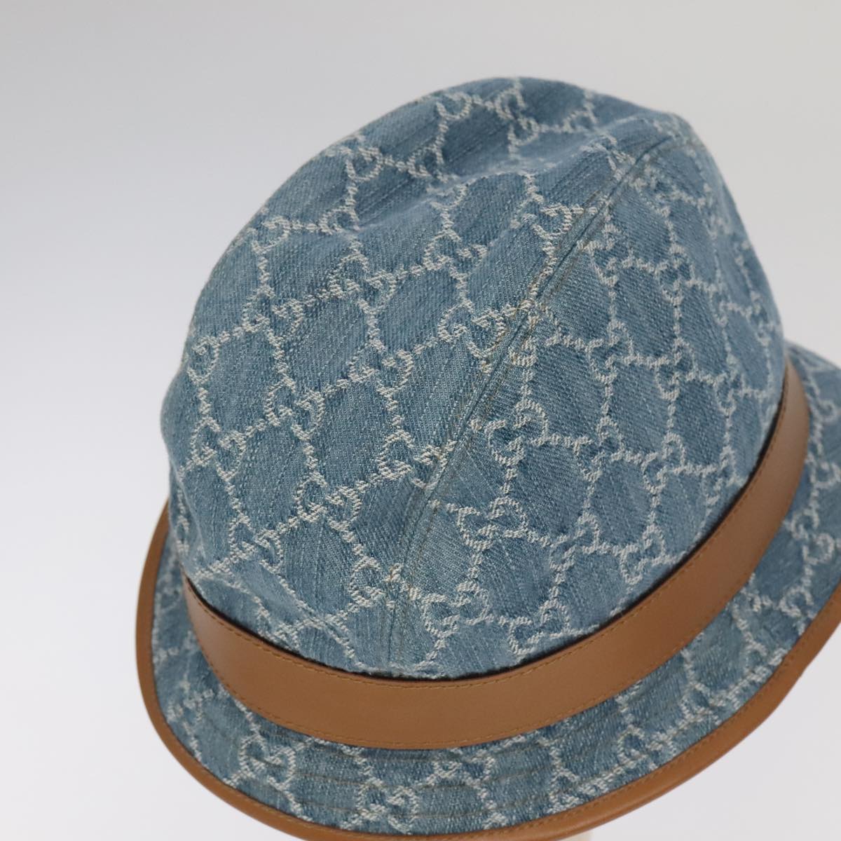 GUCCI GG Canvas Hat Denim L Blue Auth yk16007V