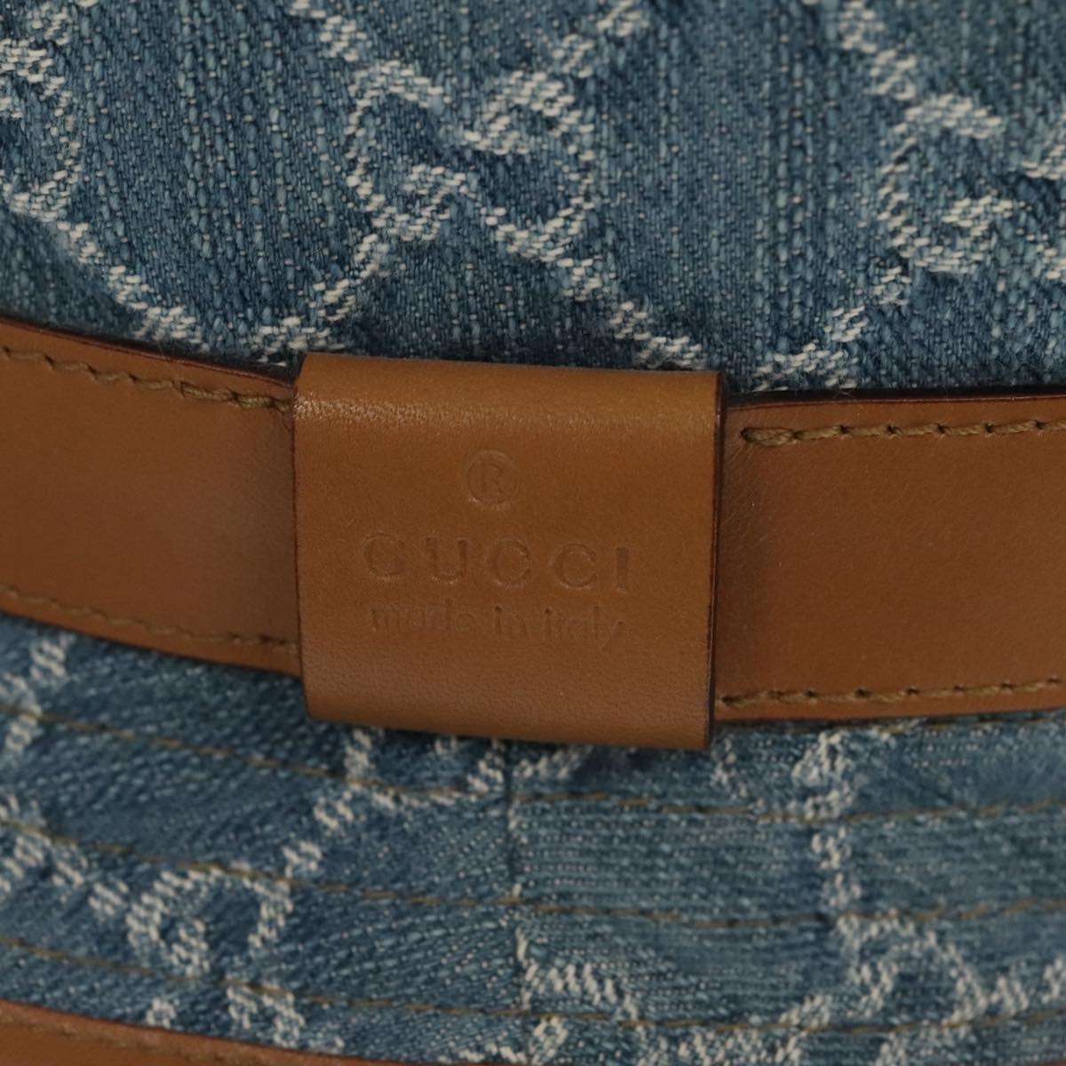 GUCCI GG Canvas Hat Denim L Blue Auth yk16007V