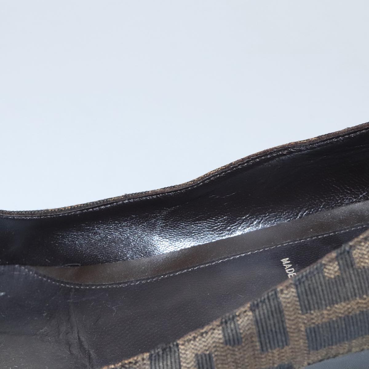 FENDI Zucca Canvas Pumps 37 pumps Brown Black Gold Auth yk16020