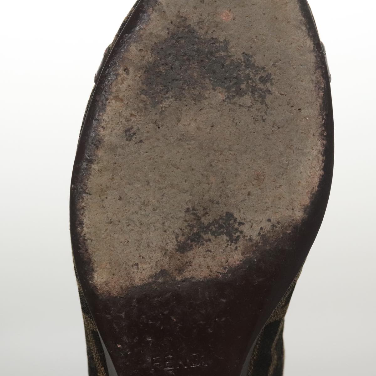 FENDI Zucca Canvas Pumps 37 pumps Brown Black Gold Auth yk16020