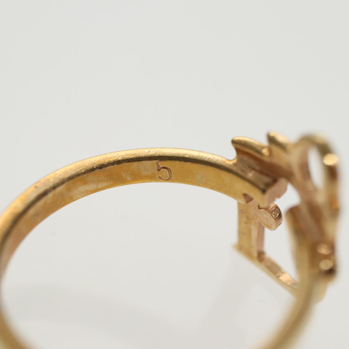 Christian Dior Ring metal Gold Auth yk16066