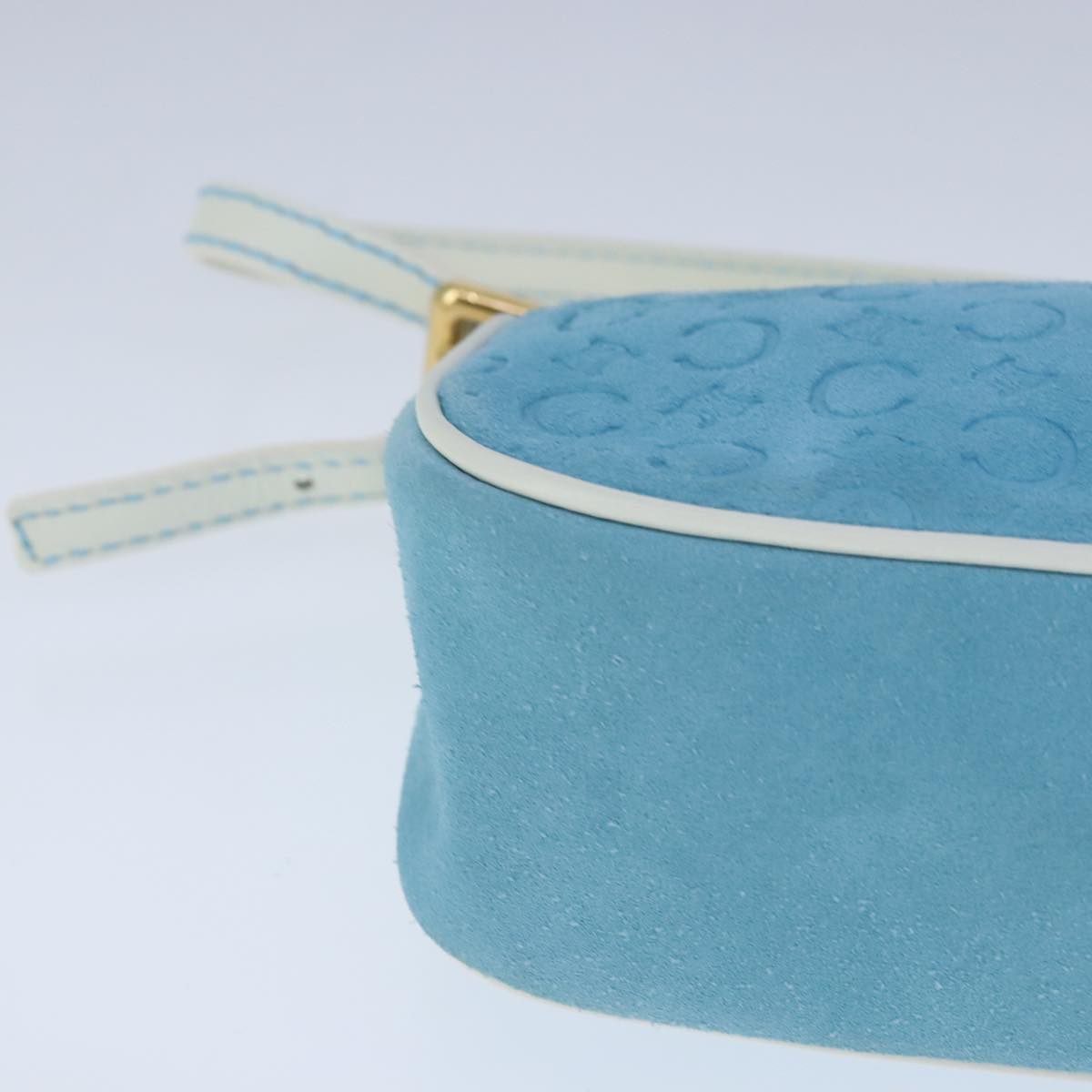 CELINE C Macadam Canvas Accessory Pouch Blue Auth yk16090V