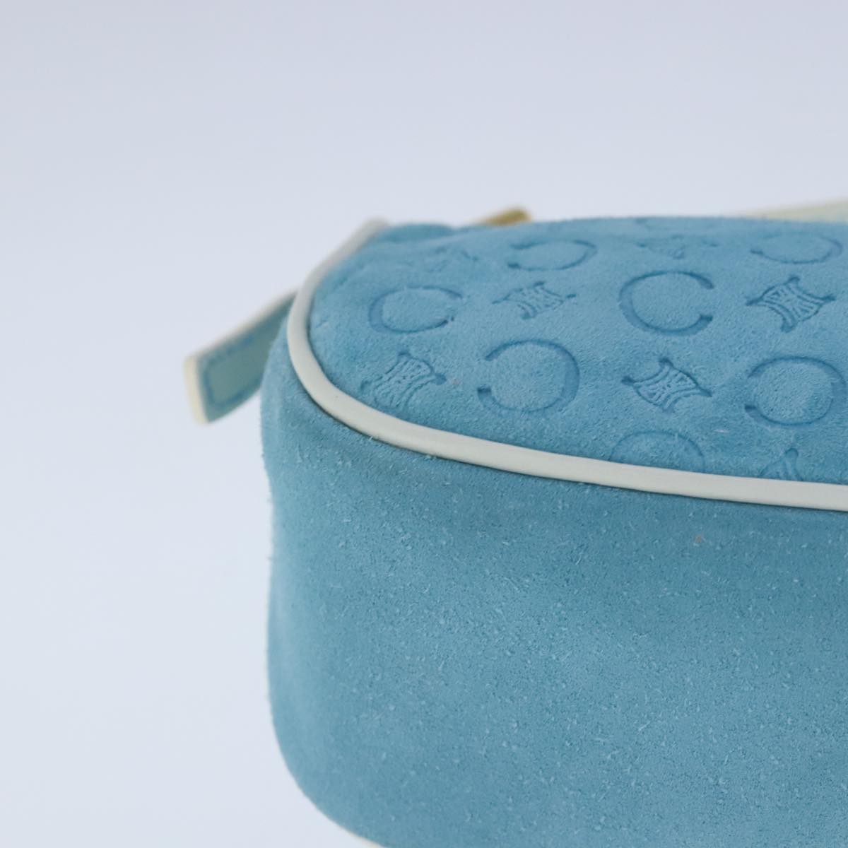 CELINE C Macadam Canvas Accessory Pouch Blue Auth yk16090V