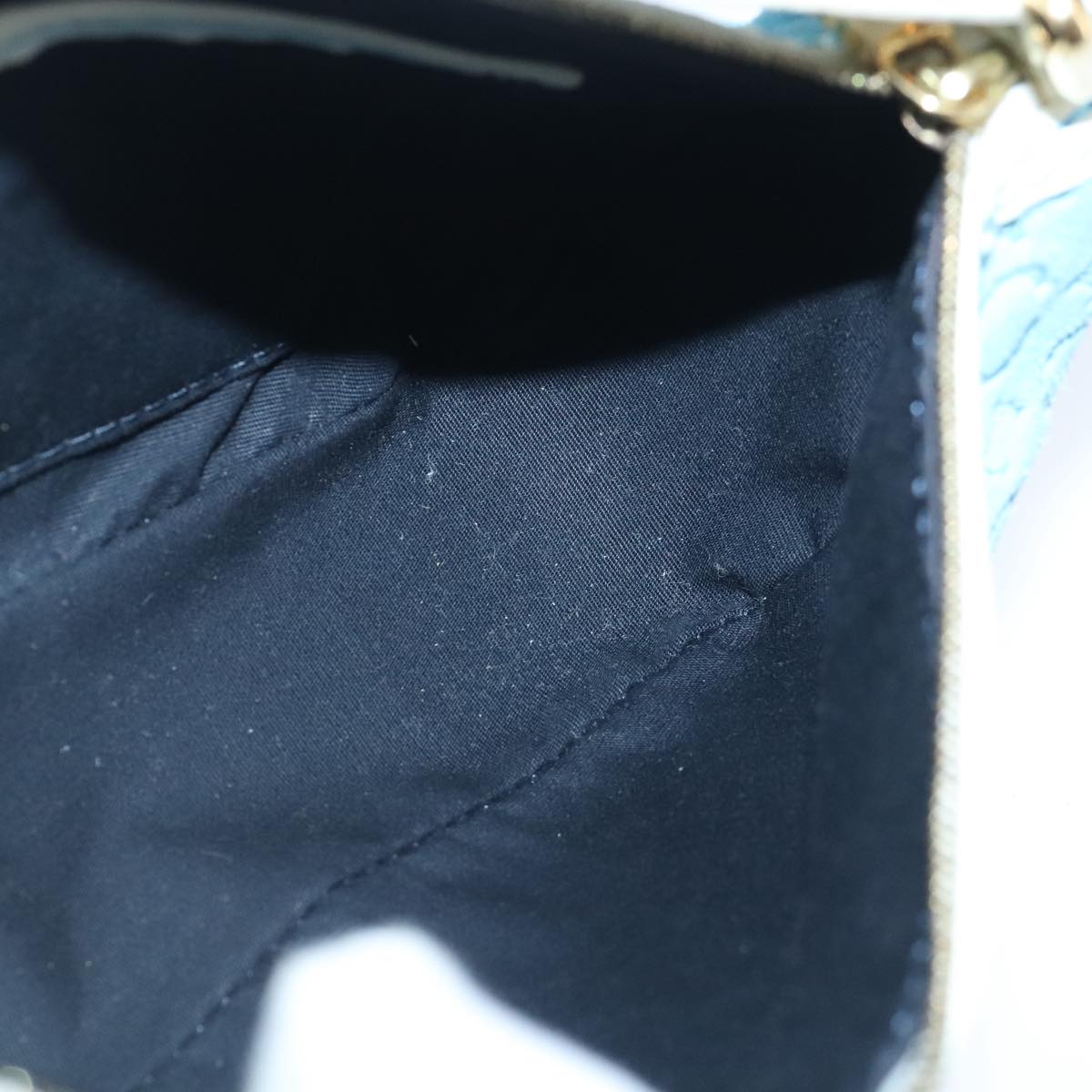 CELINE C Macadam Canvas Accessory Pouch Blue Auth yk16090V