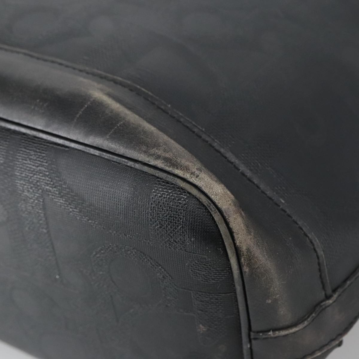 Christian Dior Trotter Canvas Shoulder Bag Black Auth yk16153