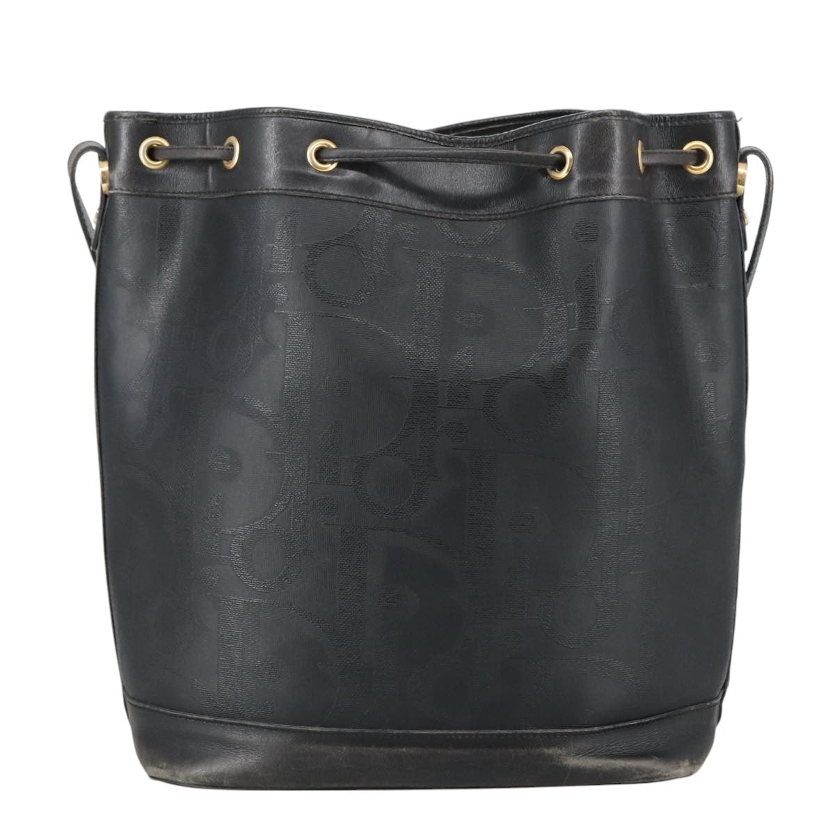 Christian Dior Trotter Canvas Shoulder Bag Black Auth yk16153