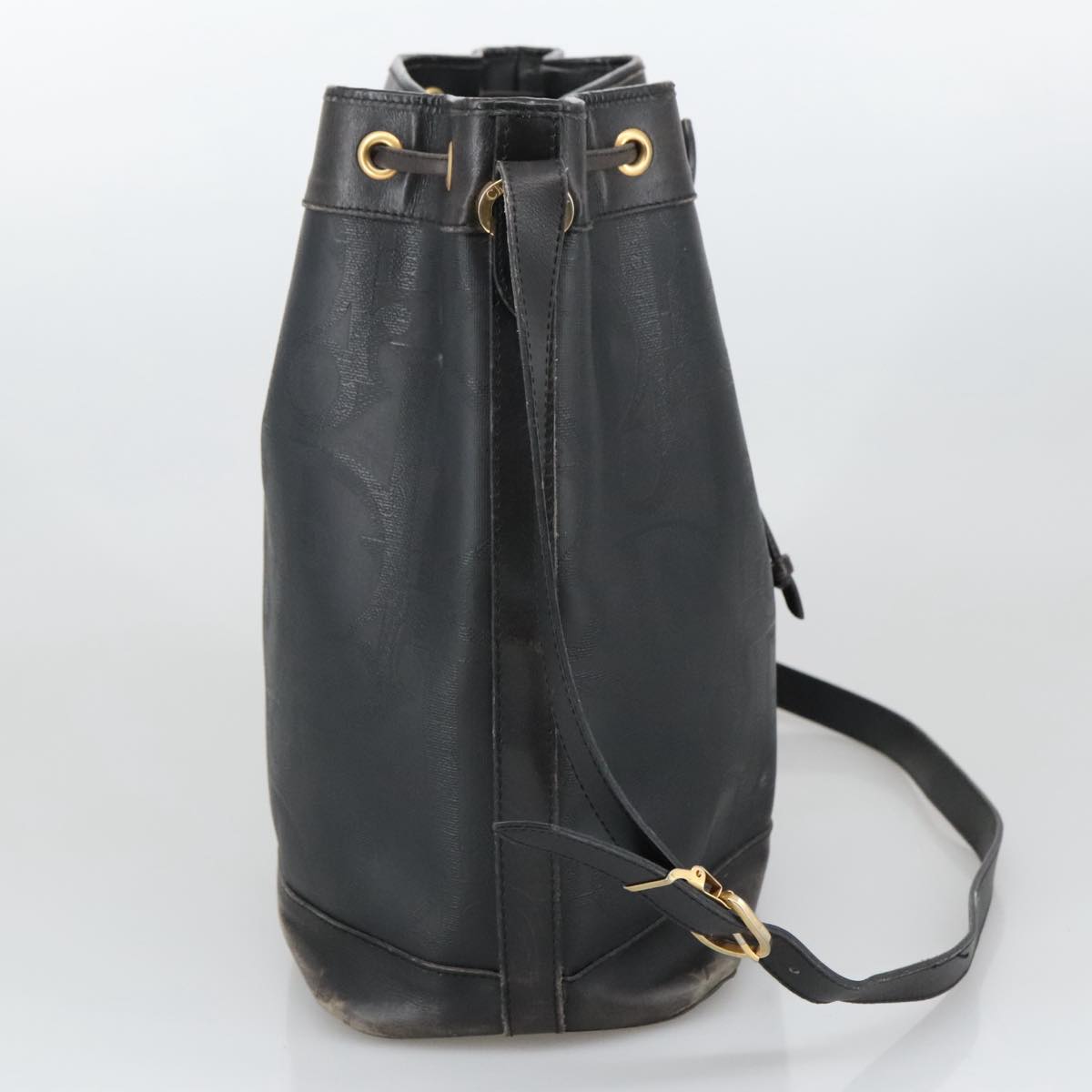 Christian Dior Trotter Canvas Shoulder Bag Black Auth yk16153