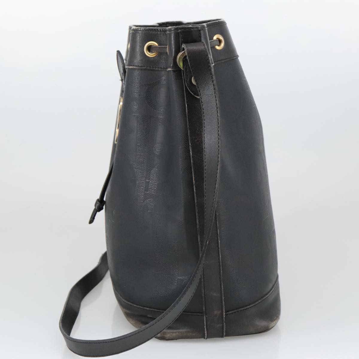 Christian Dior Trotter Canvas Shoulder Bag Black Auth yk16153