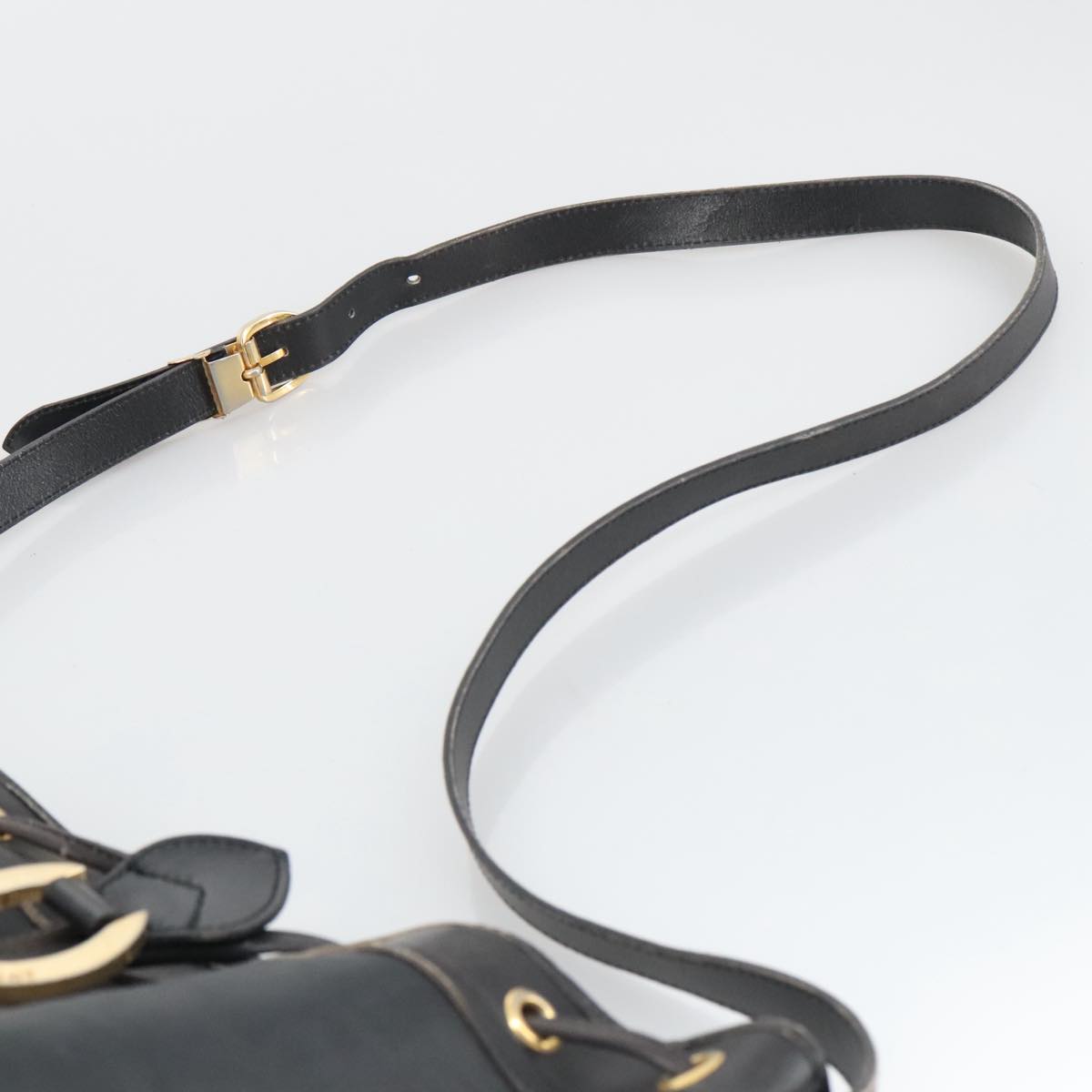 Christian Dior Trotter Canvas Shoulder Bag Black Auth yk16153
