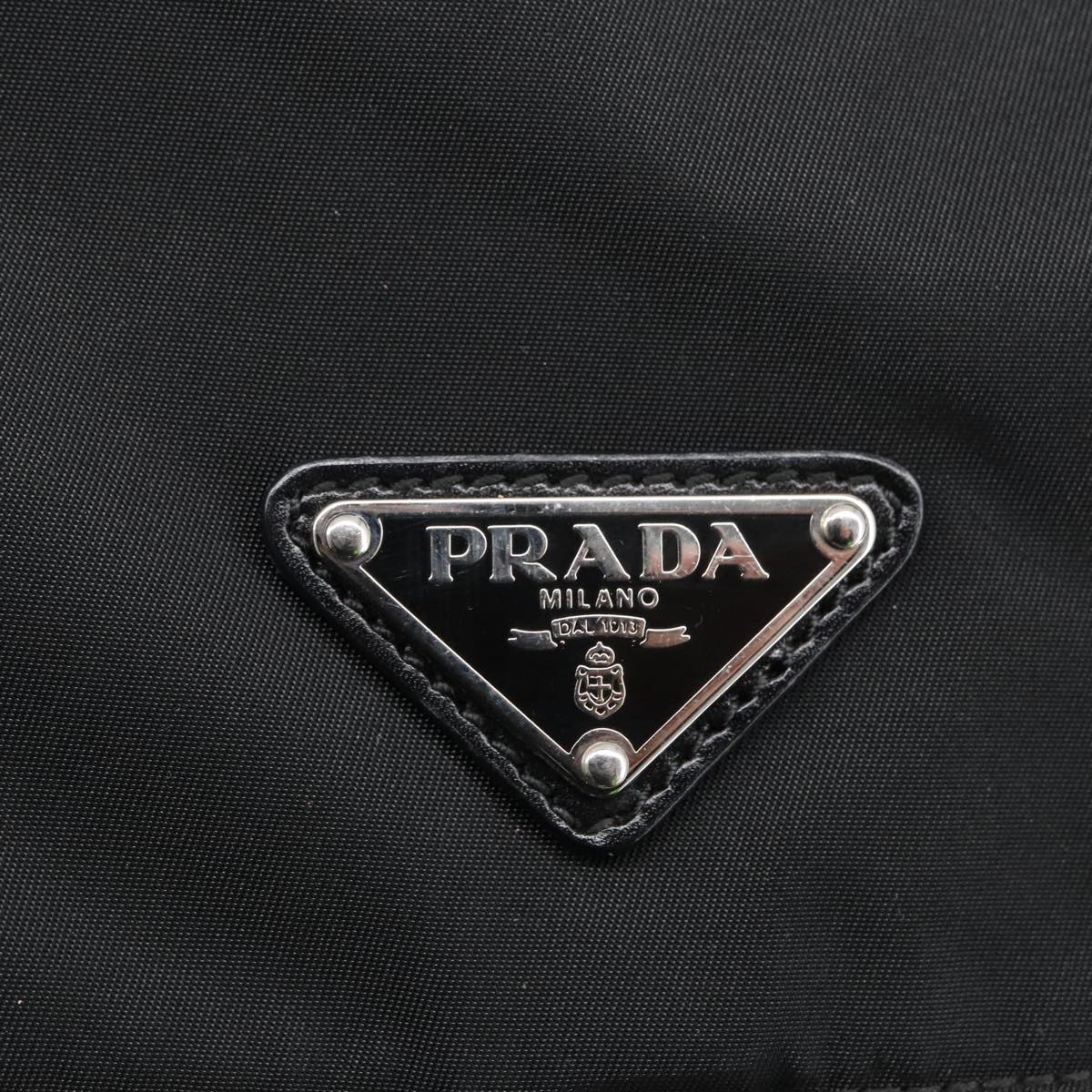 PRADA Shoulder Bag Nylon Black Silver Auth yk16161