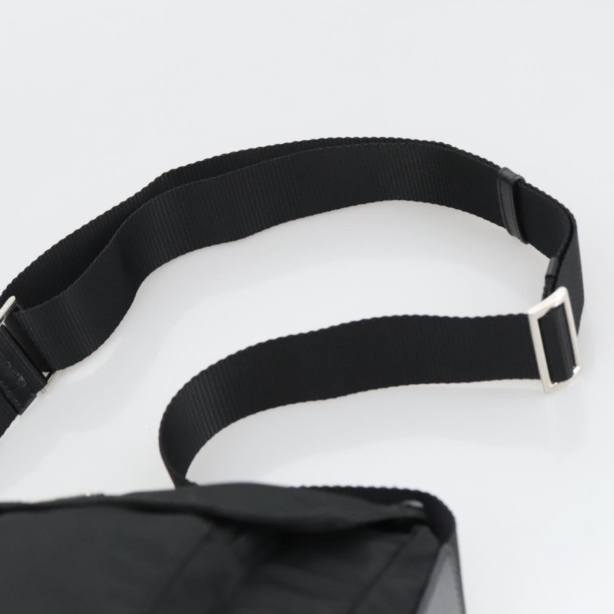 PRADA Shoulder Bag Nylon Black Silver Auth yk16161