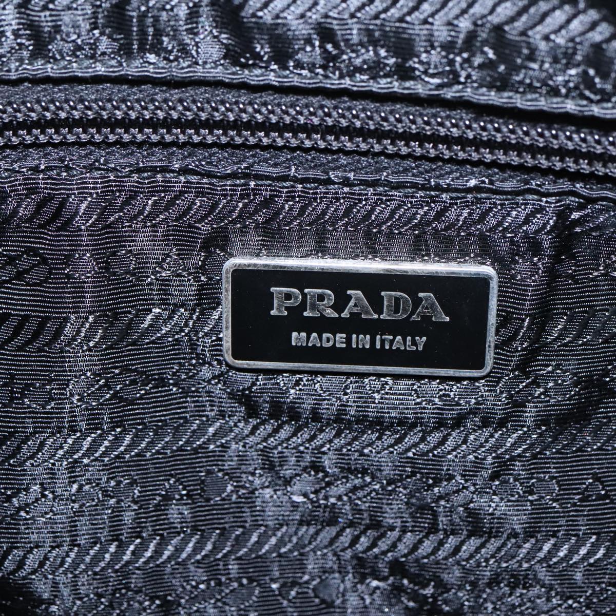 PRADA Shoulder Bag Nylon Black Silver Auth yk16168