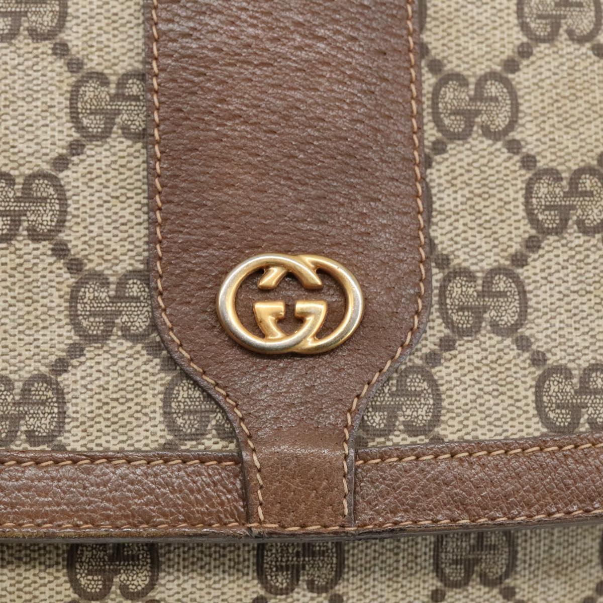 GUCCI GG Supreme Shoulder Bag PVC Leather Beige 001 101 4425 Auth yk16173