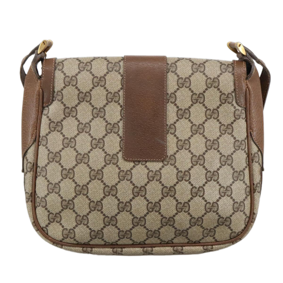 GUCCI GG Supreme Shoulder Bag PVC Leather Beige 001 101 4425 Auth yk16173