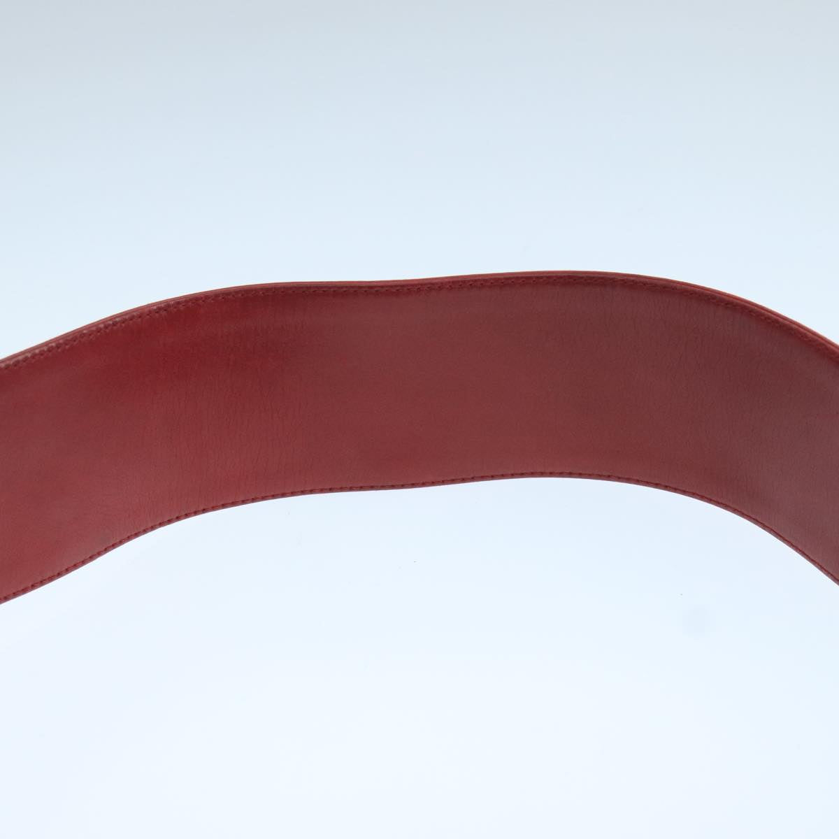 CHANEL Bicolore Belt Leather 26.4""-31.1"" Red Gold CC Auth yk16186