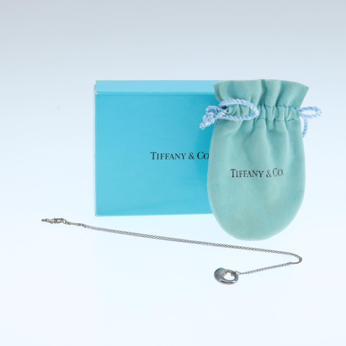 TIFFANY&Co. Eternal Circle Necklace Ag925 Silver tone Auth yk16202