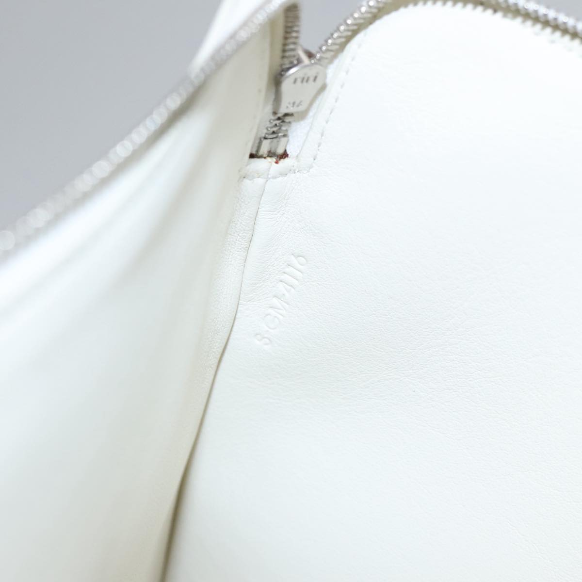 CELINE Clutch Bag Leather Purple White Silver Auth yk16218