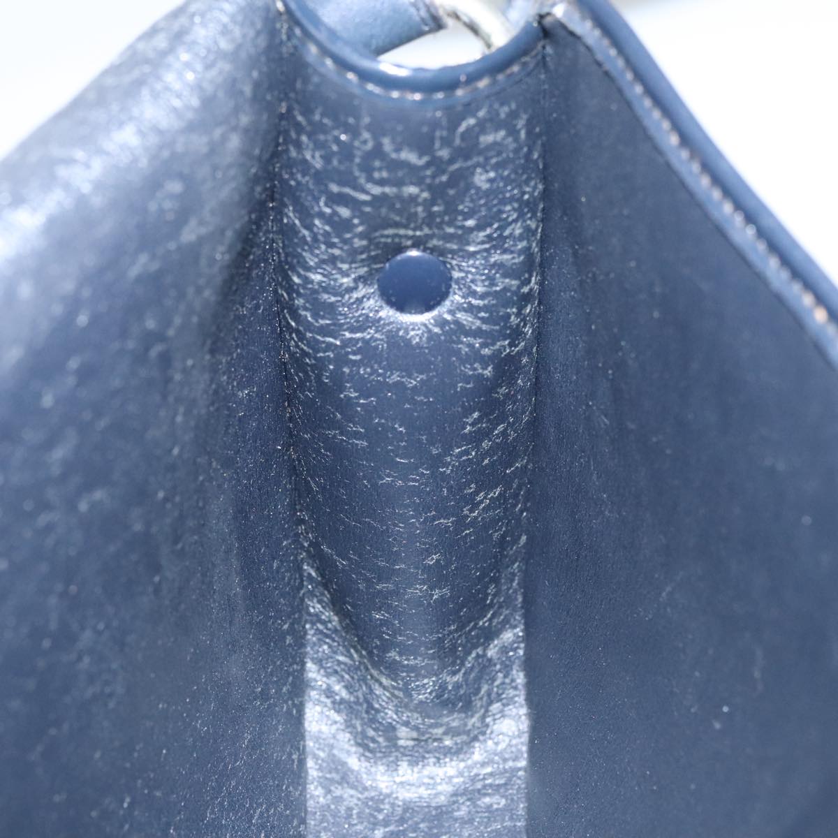 Christian Dior Trotter Canvas Hand Bag Navy Beige Gold Auth yk16224