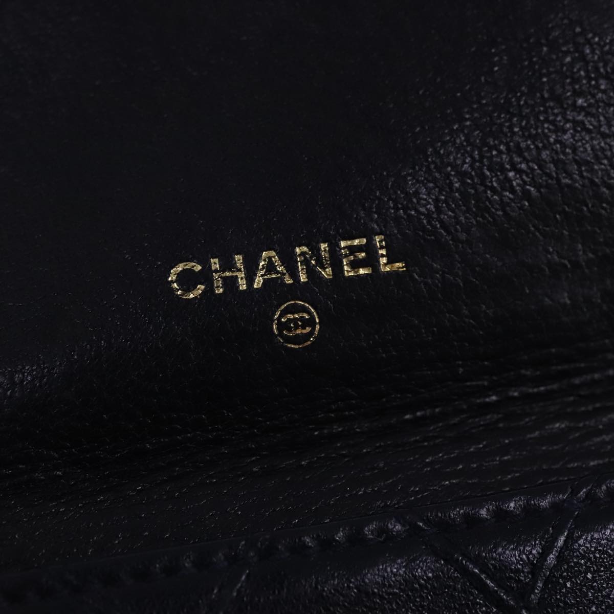 CHANEL Bicolore Waist Pouch Lamb Skin Navy Gold CC Auth yk16227