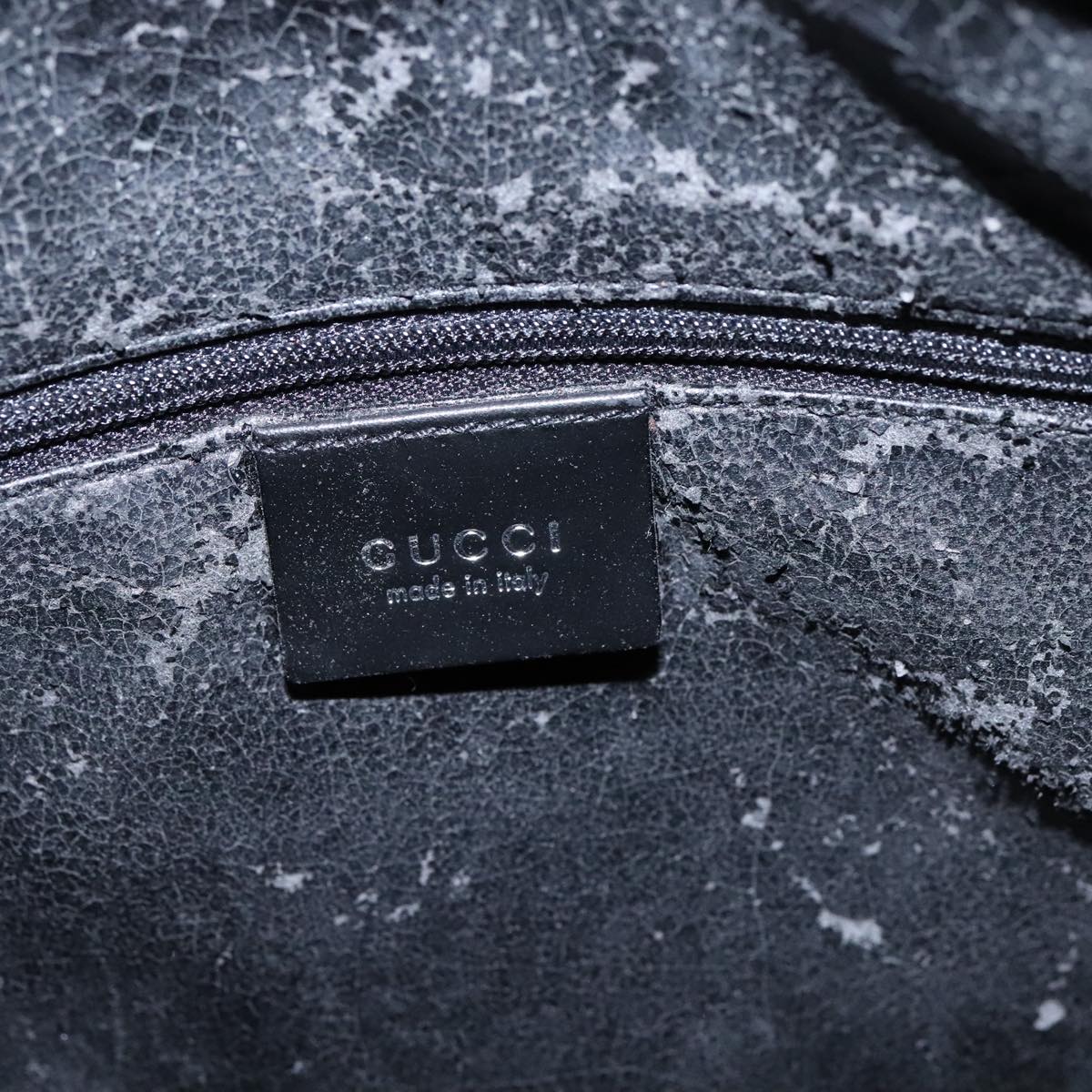 GUCCI Shoulder Bag Patent Leather Black Silver 001 3017 002058 Auth yk16254
