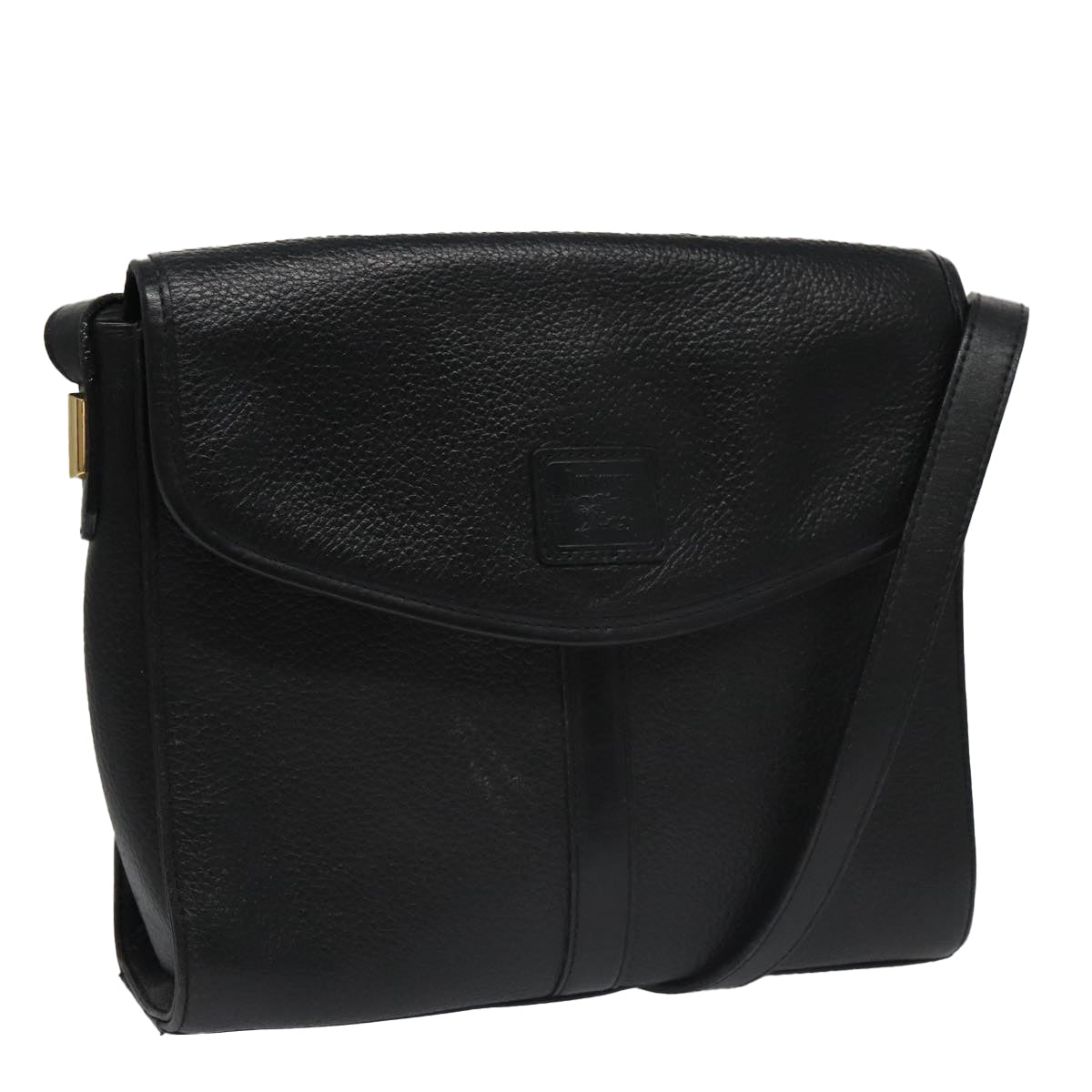 Burberrys Shoulder Bag Leather Black Auth yk16288