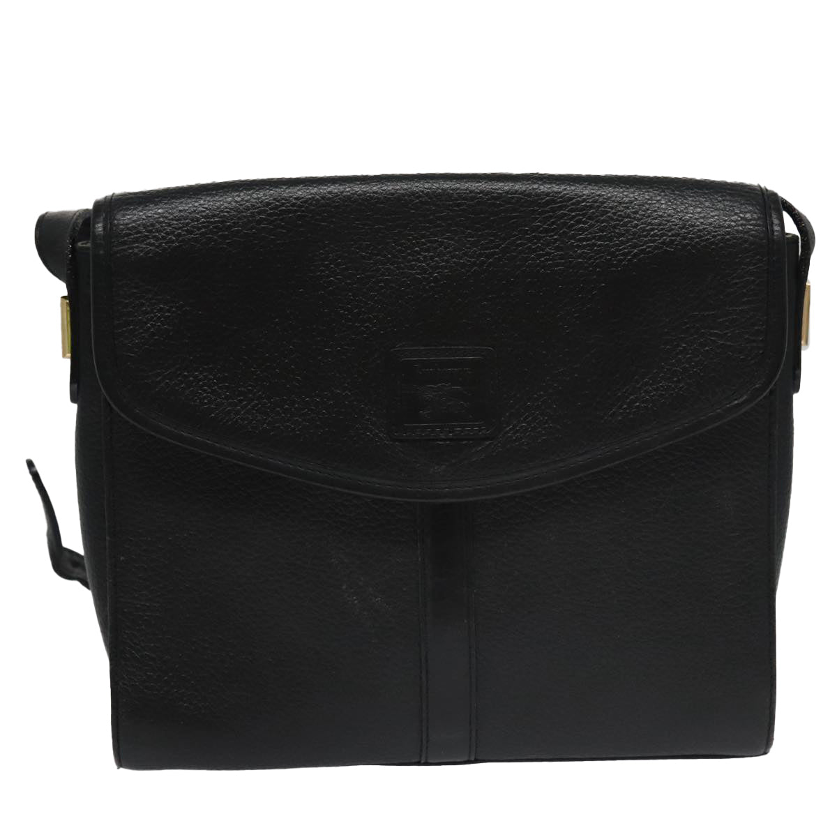 Burberrys Shoulder Bag Leather Black Auth yk16288