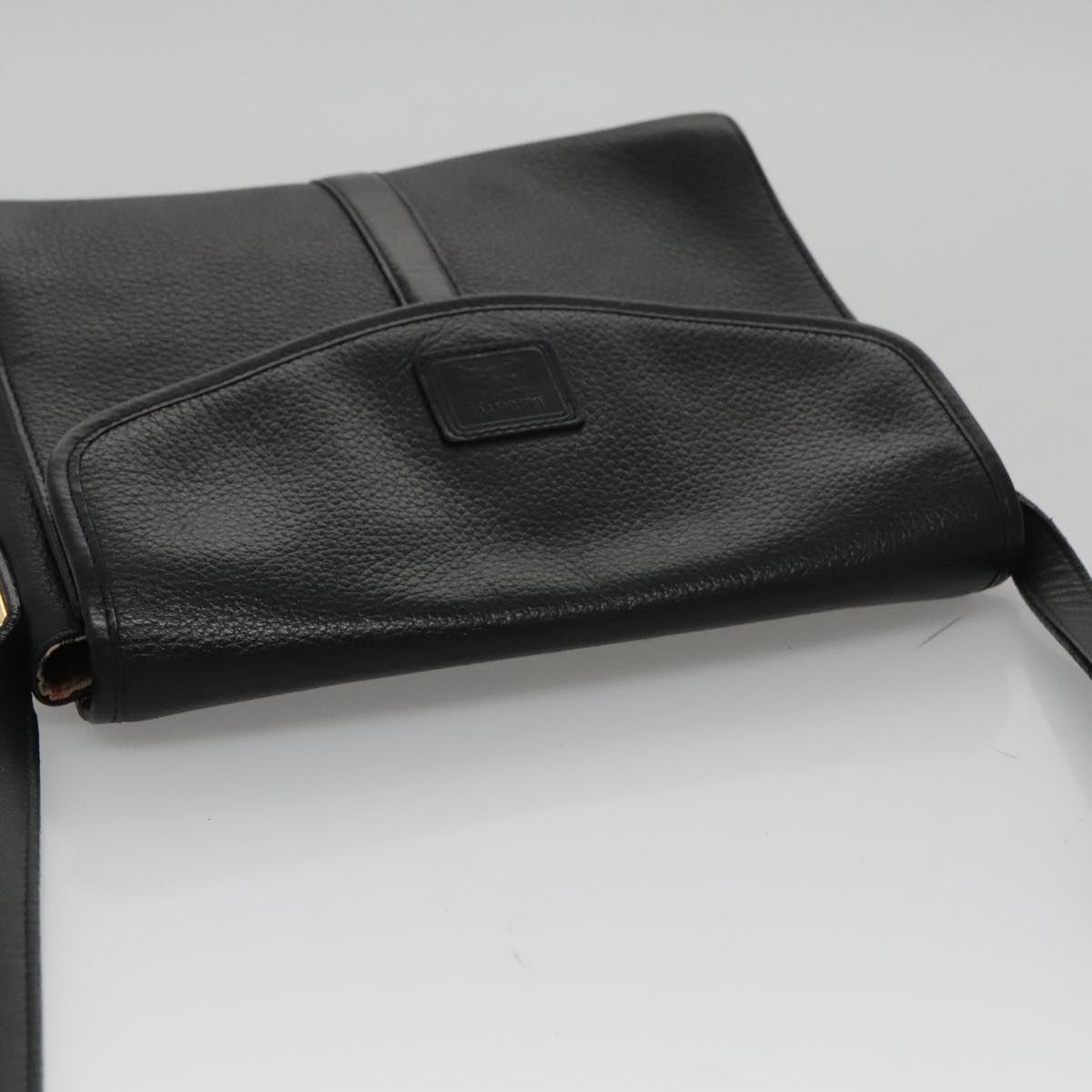 Burberrys Shoulder Bag Leather Black Auth yk16288