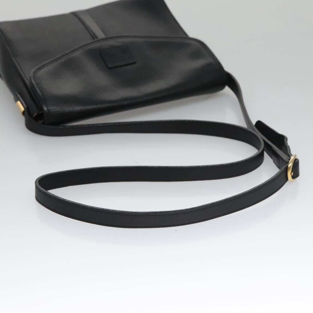 Burberrys Shoulder Bag Leather Black Auth yk16288