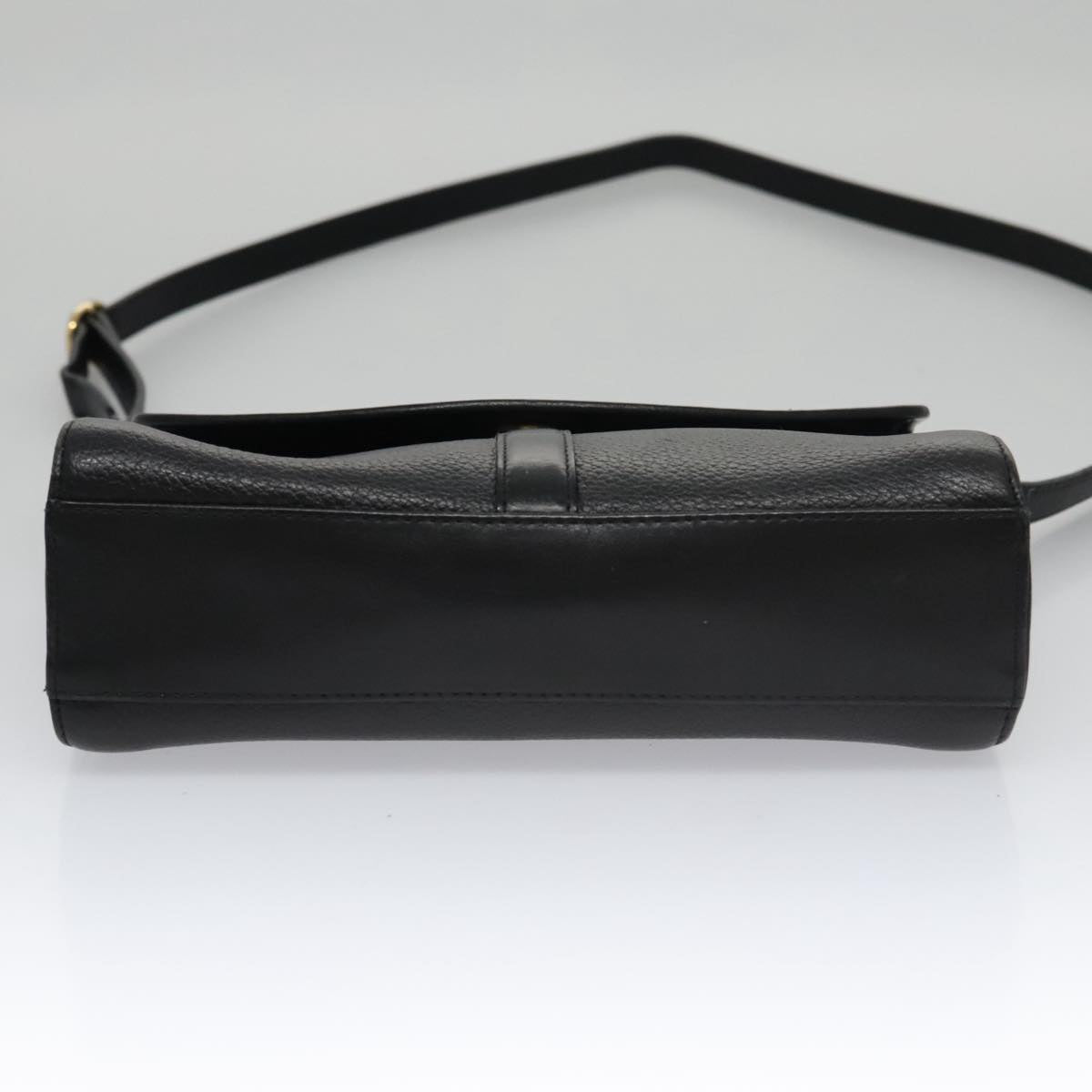 Burberrys Shoulder Bag Leather Black Auth yk16288