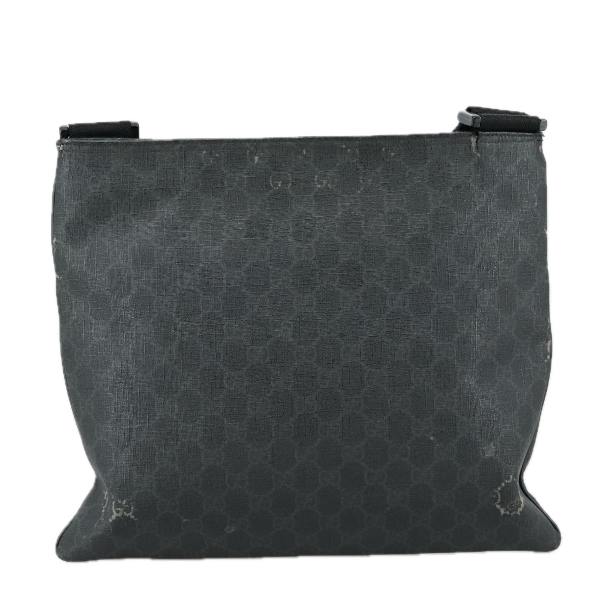 GUCCI GG Supreme Shoulder Bag PVC Leather Black 162904 Auth yk16293