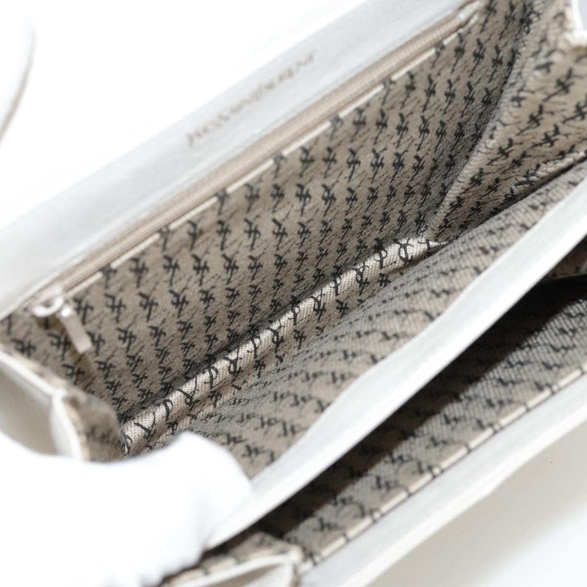 SAINT LAURENT Shoulder Bag Leather White Gold Auth yk16321
