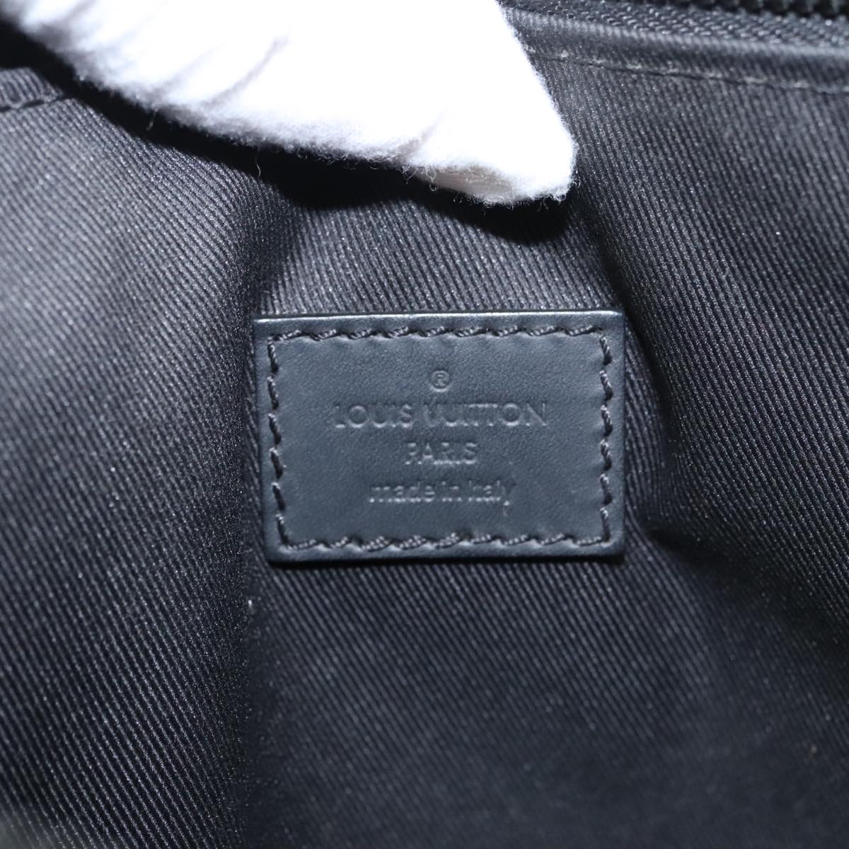 LOUIS VUITTON Monogram Shadow Pouch Leather Black LV Auth yk16360