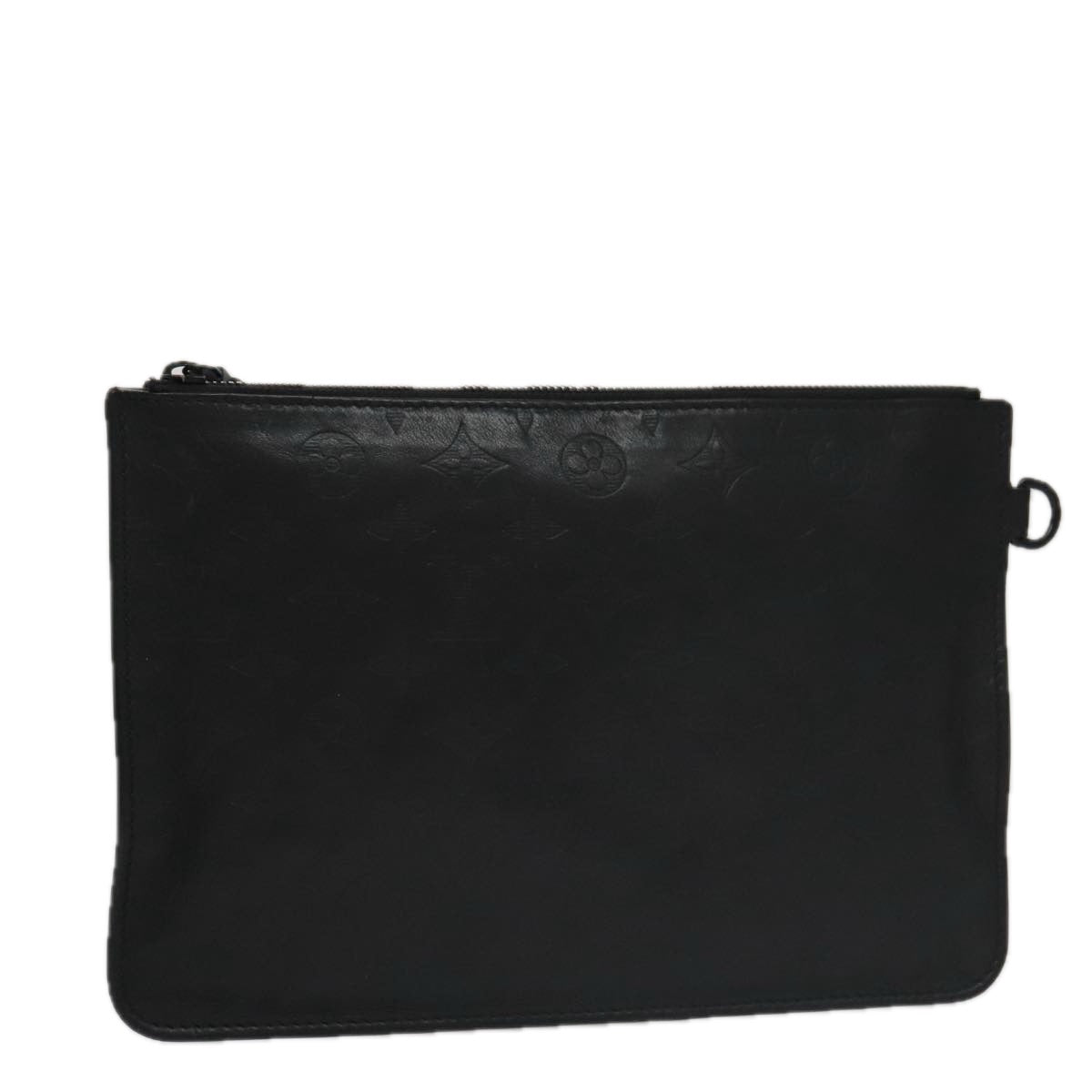 LOUIS VUITTON Monogram Shadow Pouch Leather Black LV Auth yk16360