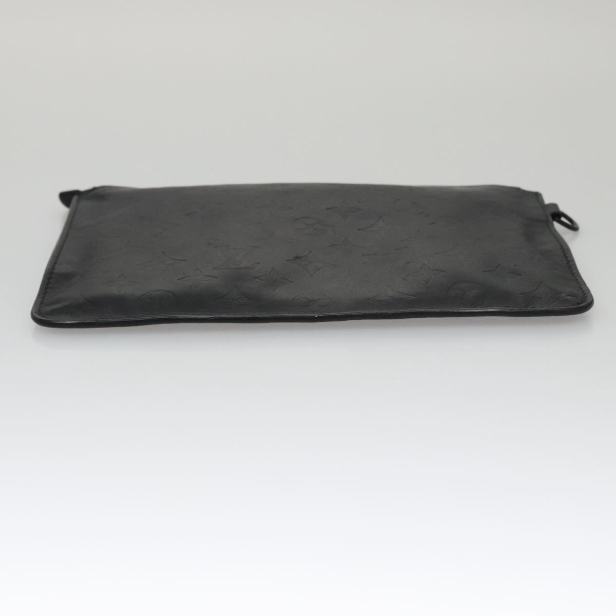 LOUIS VUITTON Monogram Shadow Pouch Leather Black LV Auth yk16360