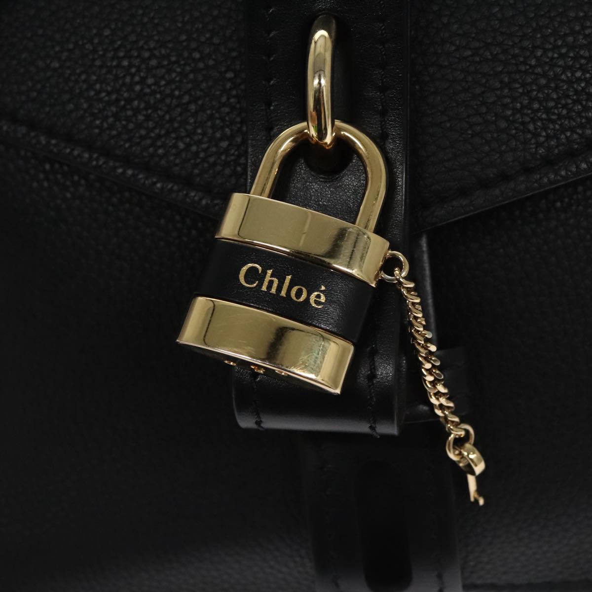 Chloe Small Day Abbey Hand Bag Leather 2way Black Auth yk16365AV