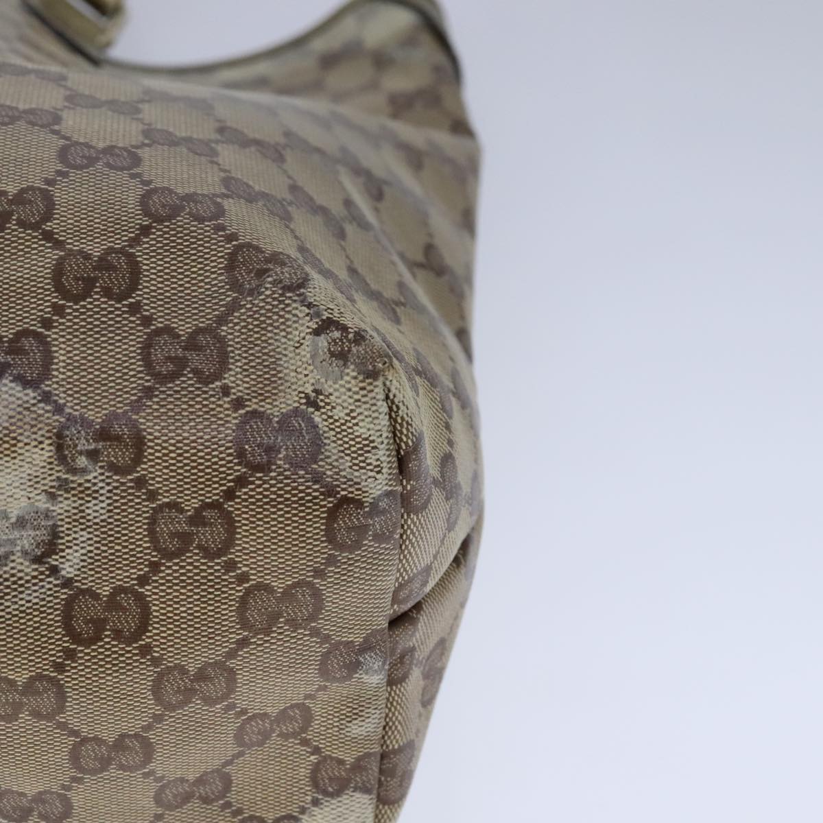 GUCCI GG Crystal Tote Bag Coated Canvas Beige Gold Auth yk16444