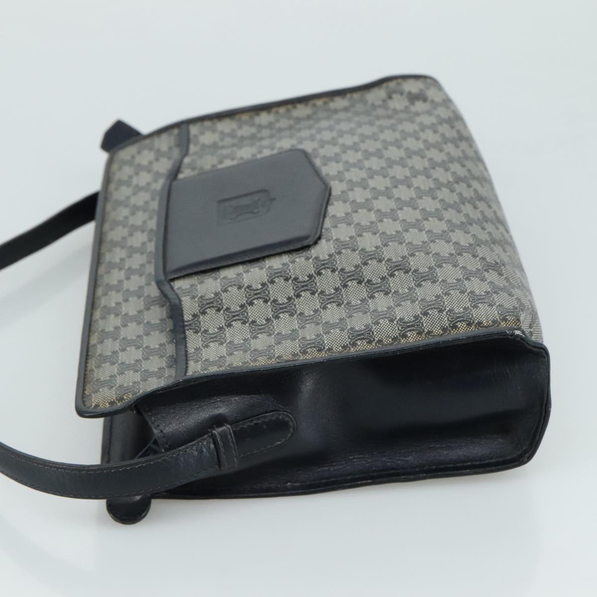 CELINE Macadam Canvas Shoulder Bag Coated Canvas Navy Auth yk16460