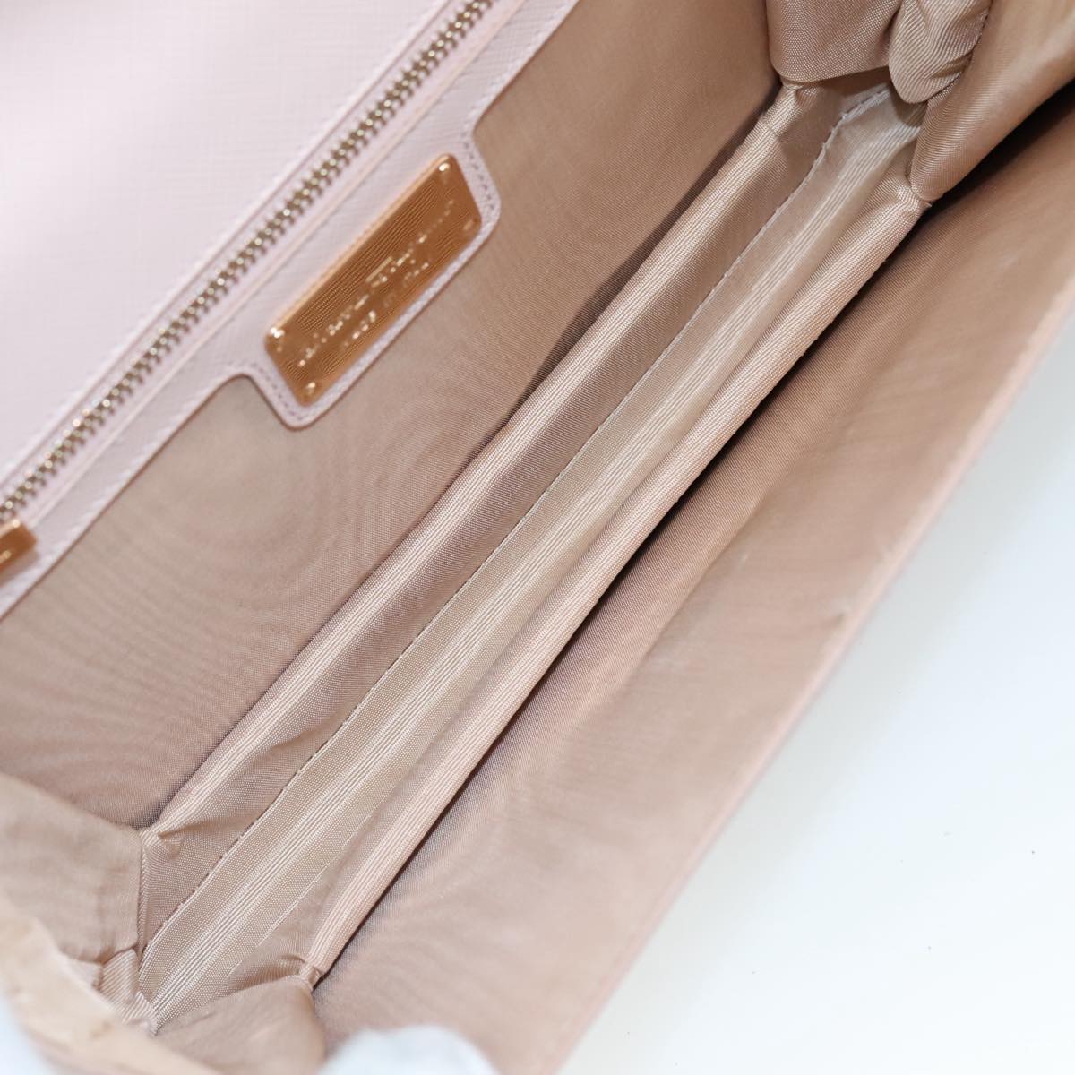 Salvatore Ferragamo Chain Shoulder Bag Leather Pink Gold Auth yk16515