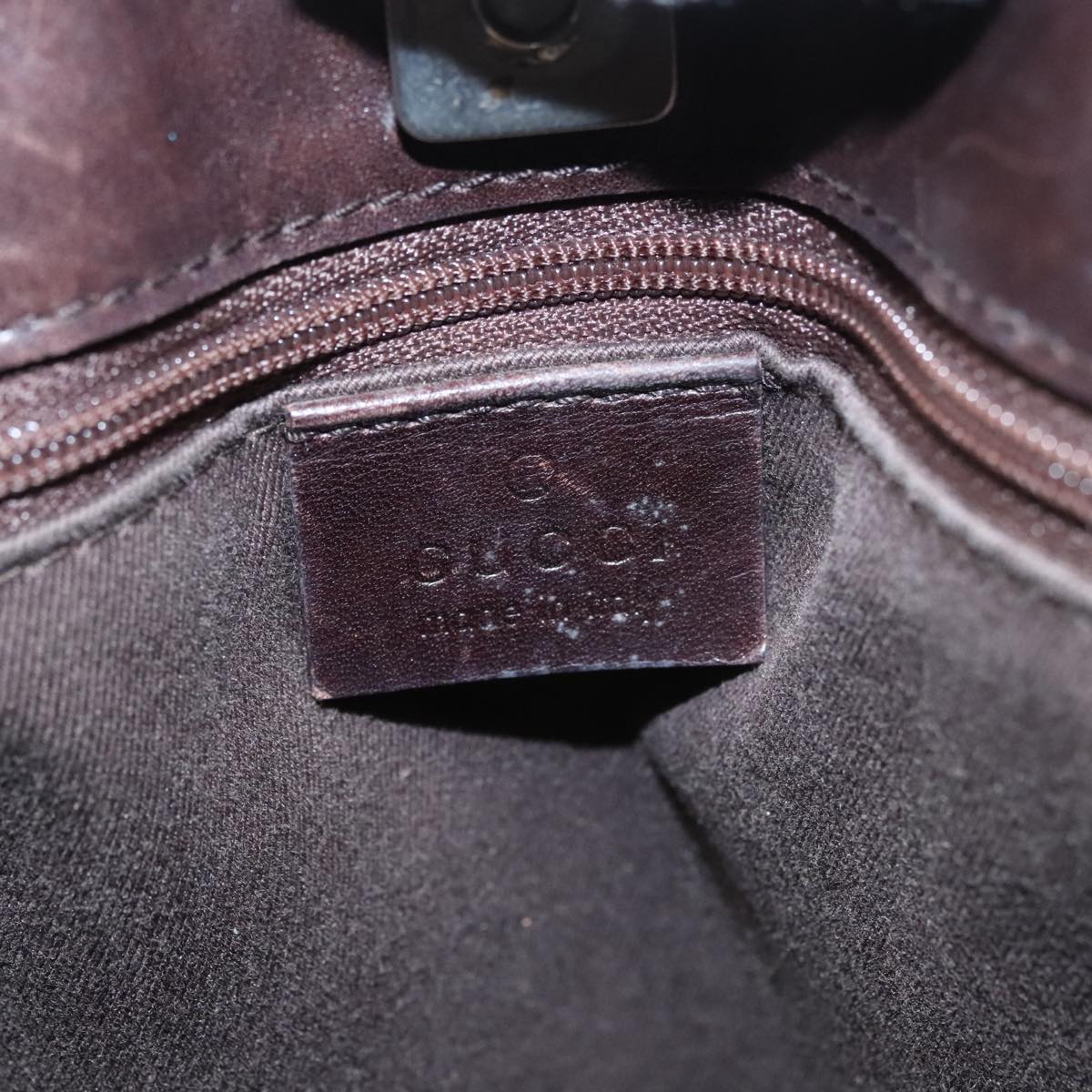 GUCCI GG Canvas Shoulder Bag Dark Brown Silver 73982 Auth yk16571