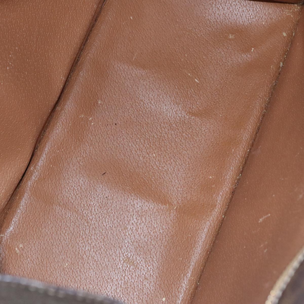 CELINE Macadam Canvas Hand Bag PVC Leather Brown Gold Auth yk16623