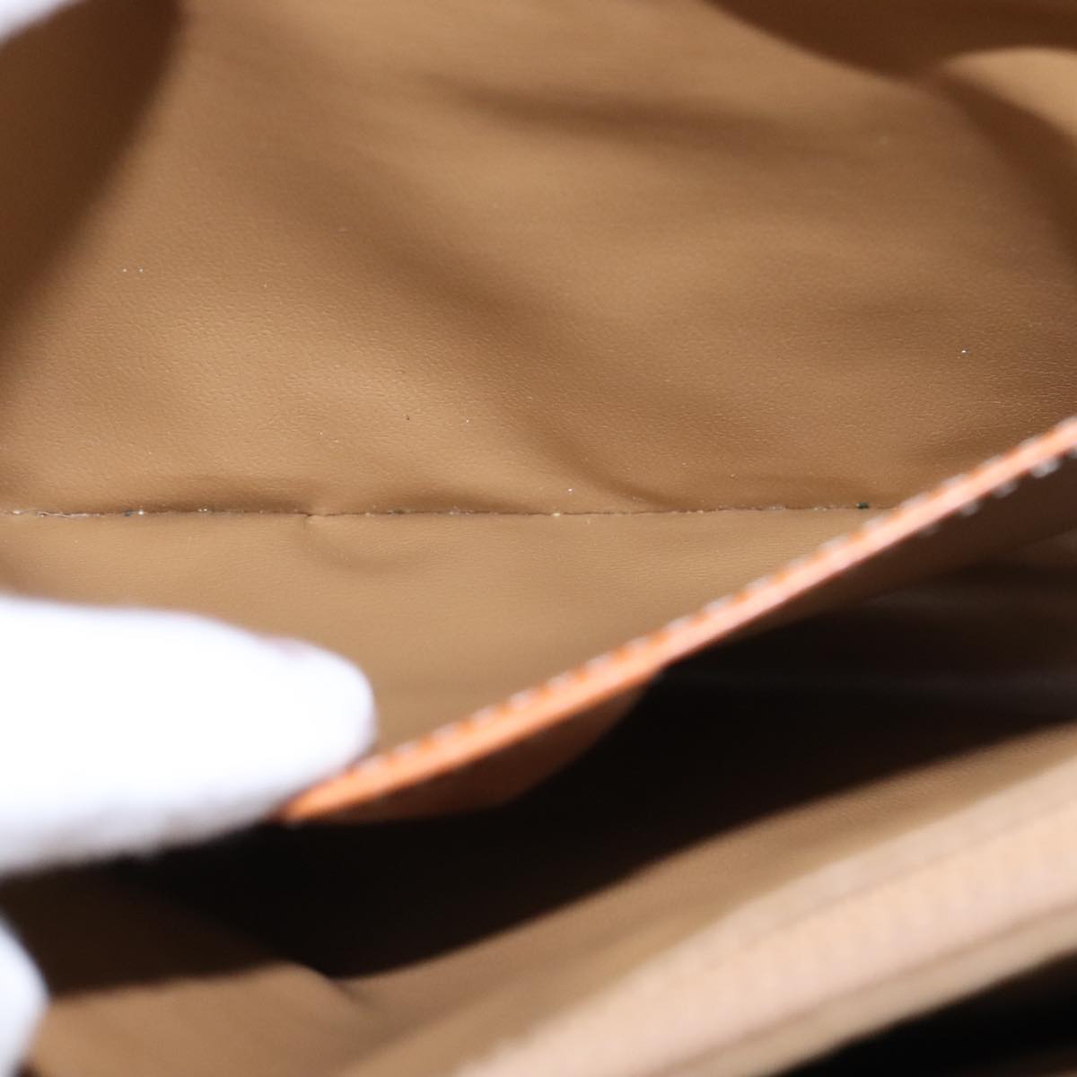 CELINE Macadam Canvas Shoulder Bag PVC Leather Brown Gold Auth yk16625