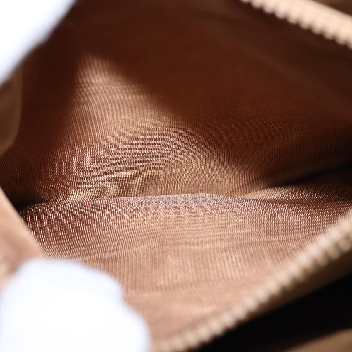 CELINE Macadam Canvas Shoulder Bag PVC Leather Brown Gold Auth yk16625