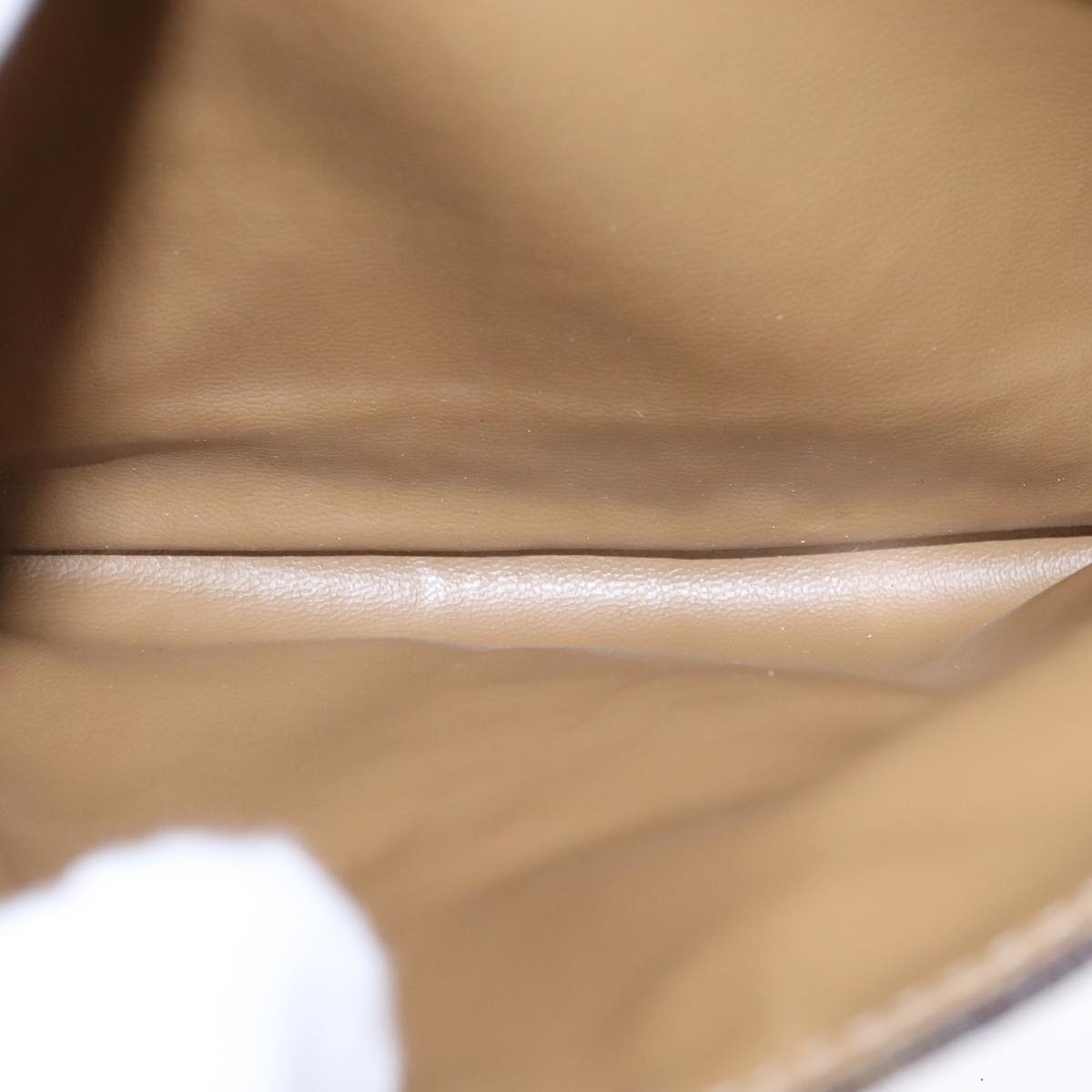 CELINE Macadam Canvas Shoulder Bag PVC Leather Brown Gold Auth yk16625