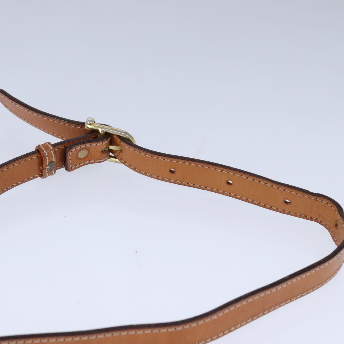 CELINE Macadam Canvas Shoulder Bag PVC Leather Brown Gold Auth yk16625