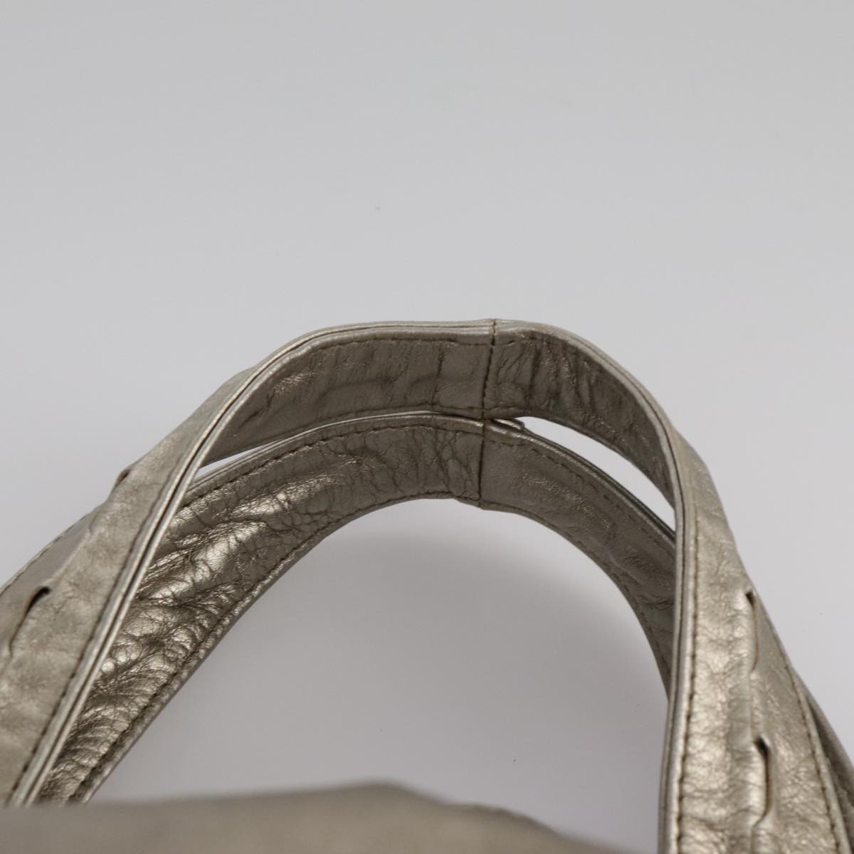 Salvatore Ferragamo Gancini Hand Bag Leather Gold Tone Auth yk16674