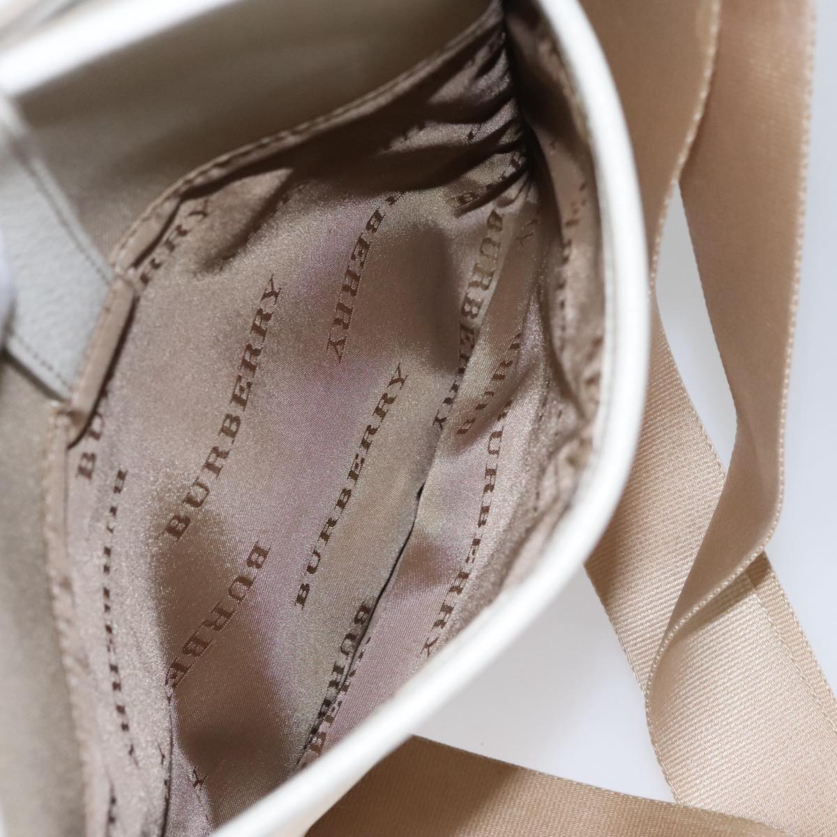 BURBERRY Nova Check Shoulder Bag Canvas Beige Auth yk16685