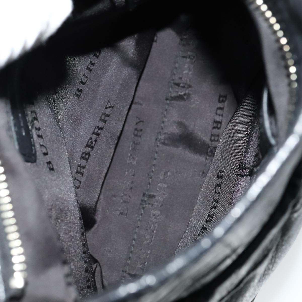 BURBERRY Shoulder Bag Leather Black Auth yk16686