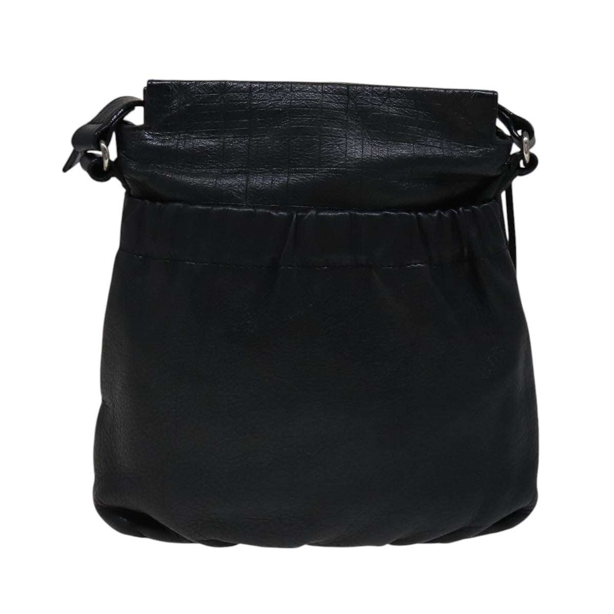 BURBERRY Shoulder Bag Leather Black Auth yk16686